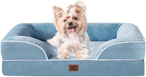 EHEYCIGA Orthopedic Small Dog Bed, Waterproof Memory Foam Washable Pet Beds by EHEYCIGA