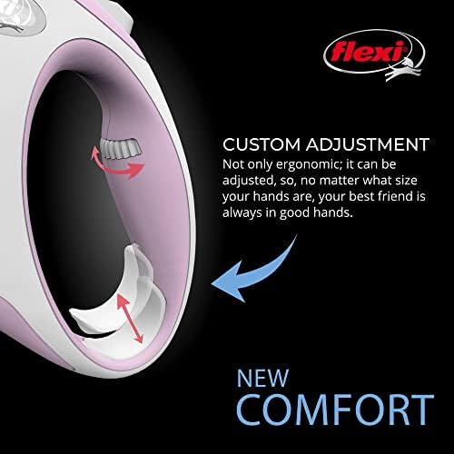 FLEXI® Comfort XS Tape Retractable Dog Leash, 3-Finger Grip, 10 ft - Pink - Image 3