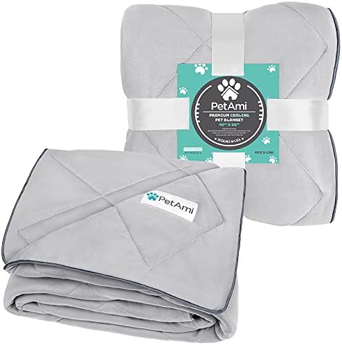 PetAmi Cooling Dog Blanket Lightweight for Large Pet Cat, 40x60 Light Grey - Image 6