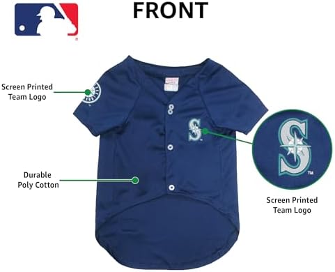Official MLB Seattle Mariners Pet Jersey for Dogs & Cats, Size XX-Large - Stylish Baseball Jersey for Your Furry Fan- Show Off Team Spirit with The Perfect Fan Apparel Gear for Pet, Dog & Cat - Image 6