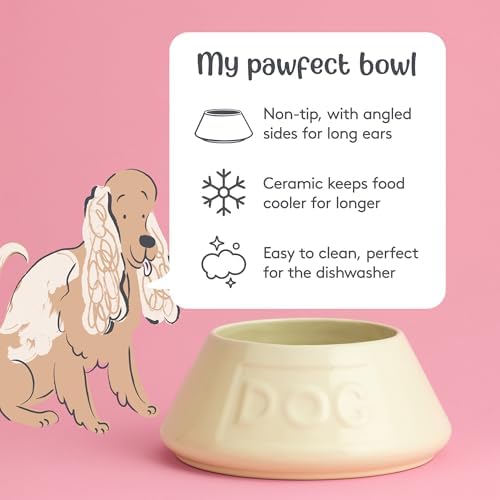 Mason Cash Non-Tip Dog Bowl - 21 cm, 1.6 L Cream Ceramic Food & Water Dish - Image 4