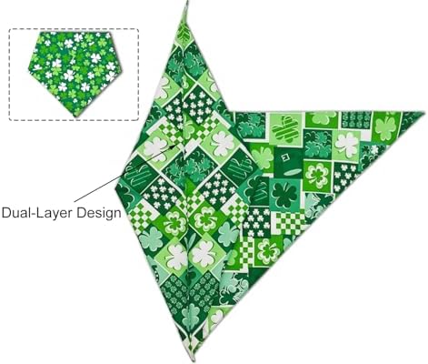 St. Patrick's Day Dog Bandanas 2PCS-Small,Irish Shamrock Design Scarves, Holiday Costumes,Pet Scarves for Boys and Girls,Dog Outfit Gifts for Small Dogs and Cats(Green) - Image 4