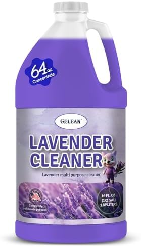 Multi Purpose Cleaner Pet Odor eliminator 64oz - Concentrate MAKES 32 GALLON - MADE IN USA- pH Neutral - Strong Floor Cleaner Odor eliminator - Stain Remover Cleaner & Deodorant (64 Fl Oz, Lavender) by GELEANhighqualityproduct