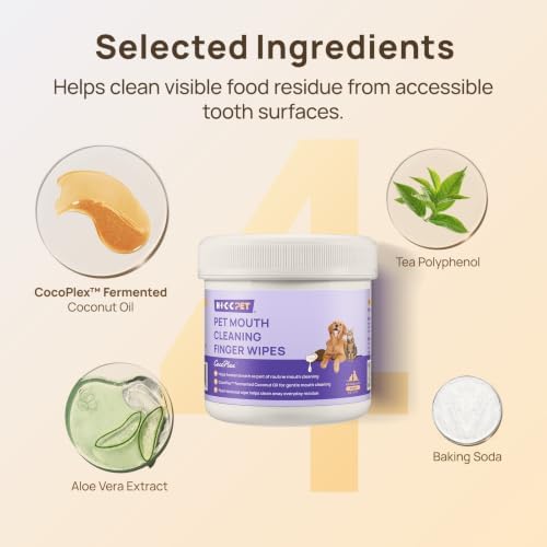 HICC PET Mouth Cleaning Finger Wipes for Dogs & Cats, 50 Count - Image 3