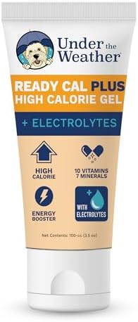 Under the Weather Pet Electrolytes Ready Cal Plus Gel for Dogs | Vet-Formulated High-Calorie Supplement for Dog & Puppy | Provides Essential Calories & Promotes Weight Gain | 3.5 Oz Tube Pack by UndertheWeather