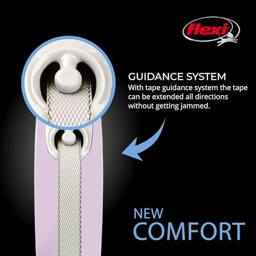 FLEXI® Comfort XS Tape Retractable Dog Leash, 3-Finger Grip, 10 ft - Pink - Image 4