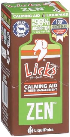Licks Zen Calming Aid, L-Theanine, Braised Beef Flavor, 15 Packets by LicksPillFree