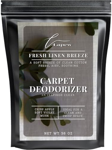 Lapew Fresh Linen Carpet Deodorizer Powder - Pet Safe Freshener for Vacuuming | Scented Odor Eliminator for Home | 36 oz by Lapew