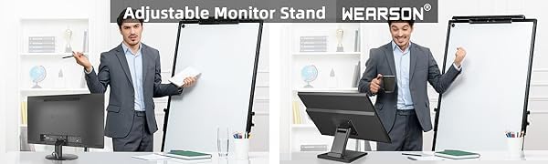 WEARSON Adjustable LCD TV Stand Folding Metal Monitor Desk Stand with VESA Hole 75x75mm&100x100mm (WS-03A2) - Image 6