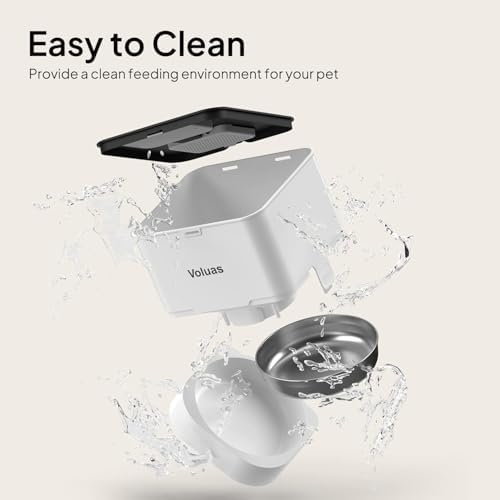 VOLUAS Automatic Cat Feeder, 4L Timed Dry Food Dispenser for Cats & Dogs - Image 6