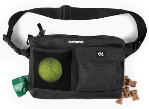 Cleverpup Walk & Train 2-in-1 Dog Walking Bag - Hands-Free, Graphite by Cleverpup