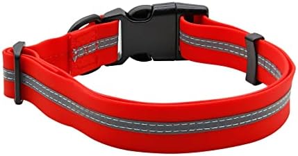 Nimble Reflective Waterproof Dog Collar Adjustable Odor Resistant Easy Clean Pet Collar for Small Medium Large Dogs Night Walking Outdoor Rainy Use (Medium (11.81”-18.5”inches), Candy Red) - Image 2