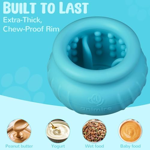 Wobbly Dog Enrichment Lick Toy, Stuffable Frozen Lick Bowl to Keep Dogs Busy, Long-Lasting Interactive Treat Dispensing Dog Toy, Silicone Fetch Catch Chew Toy(Teal,S) - Image 4