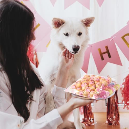 Pasimy 200 Pcs Dog Paw Treat Bags, Clear Self Adhesive Clear Pink - Image 6
