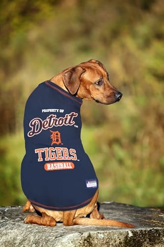 MLB Detroit Tigers Dog T-Shirt Extra Large. - Licensed Shirt for Pets Team Colored with Team Logos- Premium Stretchable Materials for the Comfort of Your Dog & Cat - Image 4