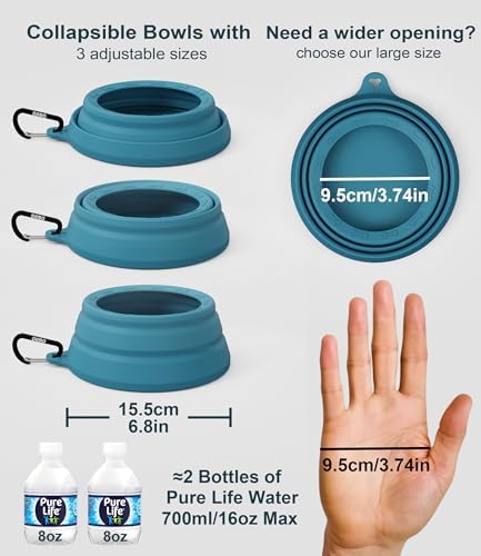 OHMO Spill Proof Collapsible Dog Bowl, 24oz Portable Dog Water Bowl - Image 6