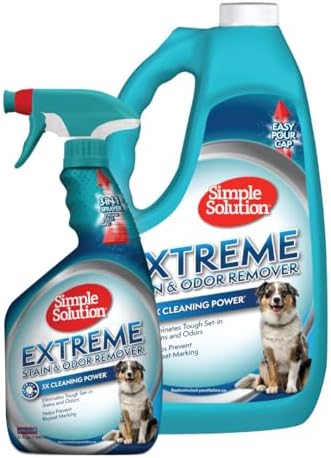 Simple Solution Extreme Stain & Odor Remover, Stain Cleaner, Gallon + 32oz by SimpleSolution