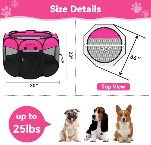 Siedihit Dog Playpen, Medium Puppy Pet Playpen, Dog Crate Tent Cage Indoor - Image 3