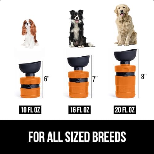 GORILLA GRIP Portable Dog Water Bottle, Food Grade Silicone, 16oz Orange - Image 6