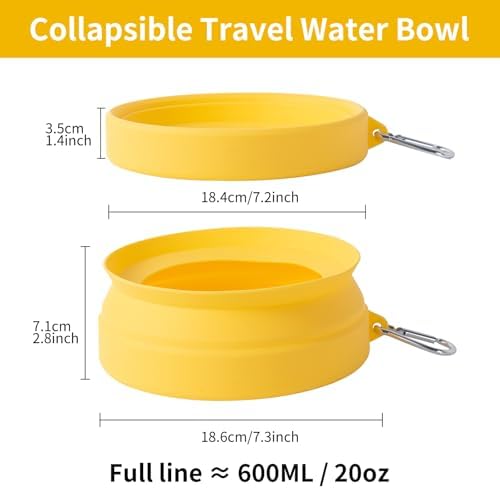SLSON Spill Proof Dog Water Bowl for Cars,Collapsible No Splash Dog Travel Bowls Integrated Molding Portable Pet Bowl for Road Trip Truck,RV,SUV,Boat Accessories (Yellow) - Image 5
