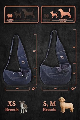 Noah & Paw Dog Sling Carrier for Small Dogs 5-18lb, Dog Sling for Small Dogs and Cats, Dog Carrier with Adjustable Padded Strap, Vegan Denim Lined with Fur, 3X Safety Features, Machine Washable - Image 4