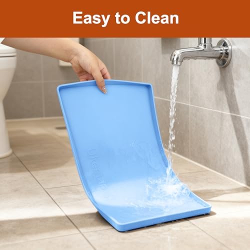 19" x 12" Extra Thick Silicone Mat Waterproof with Raised Edge, Blue - Image 6