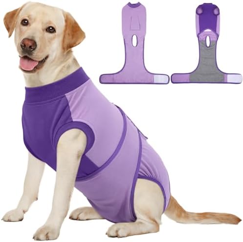 Kuoser Dog Recovery Suit, Female Male Spay Neuter Surgery Suit, Purple, XL by Kuoser