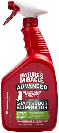 Nature’s Miracle Advanced Cat Stain & Odor Eliminator, Severe Mess, 32 oz by NaturesMiracle