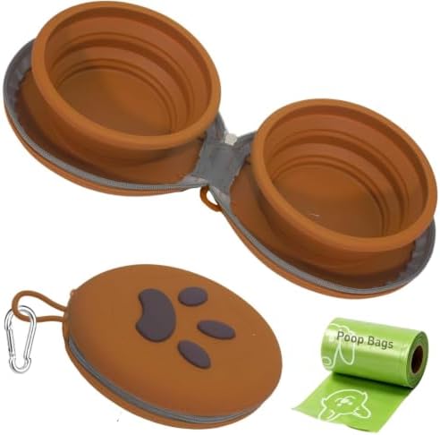 2-in-1 Collapsible Dog Travel Bowl Portable Silicone Carabiner by guardingwhatyouLove