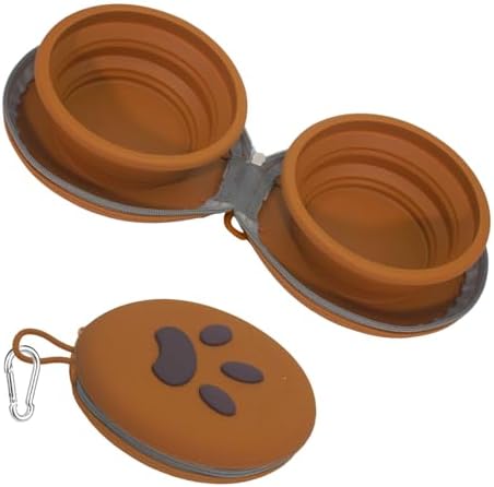 2-in-1 Collapsible Dog Travel Bowl Portable Silicone Carabiner by guardingwhatyouLove