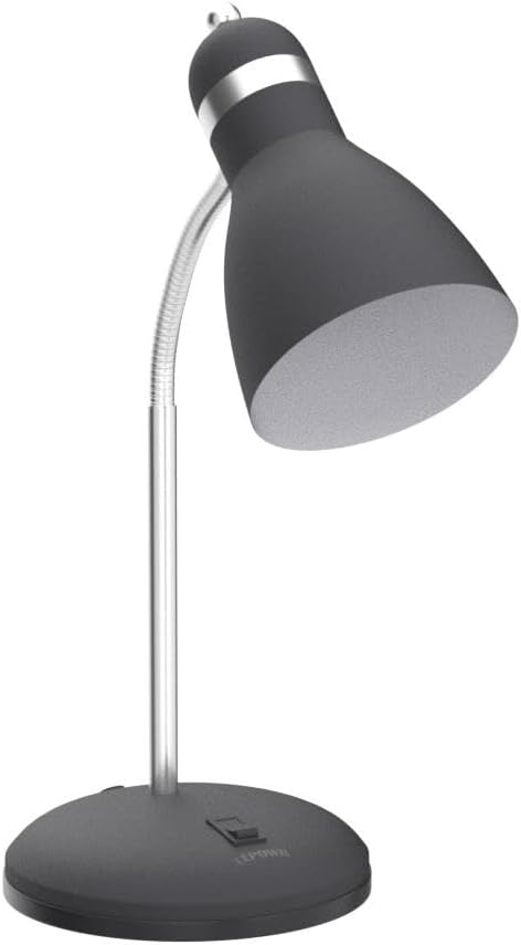 LEPOWER Metal Desk Lamp, Adjustable GooseNeck Reading Light for Bedroom | Compact & Sturdy, Space-Saving for Bedside & Dorm, E26 Table Lamp, Eye-Caring, Ideal for Study, Office, Back to School - Image 4