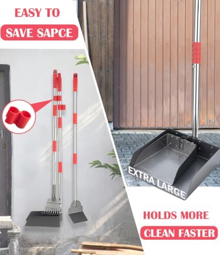 FUSBUNTY Dog Pooper Scooper Set, Heavy Duty Stainless Steel Rake & Spade - Image 3