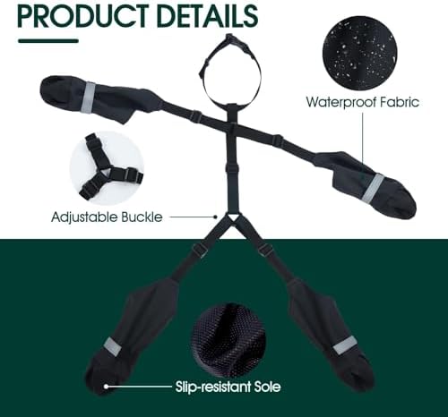 Dog Suspender Boots, Anti-Slip & Fall Waterproof Dog Shoes Leggings, Dog Paw Protector for Small Medium Dogs, Adjustable Dog Boots Pet Shoes for Outdoor Walking - Image 3