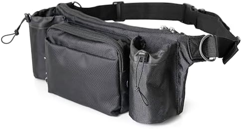 Dog Walking Waist Pack with 2 Water Bottle Holders, 2 D-Rings, Fanny Pack for Walking Running Hiking by Unknown