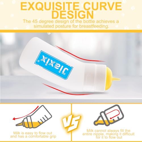 3 Pack Kitten Silicone Nursing Bottle,Silicone Feeding Nipple, Reusable Newborn Kitten Supplies, Suitable for Feeding Kitten, Puppy, Rabbit, Hamster (Yellow, Small+Medium+Large) - Image 6