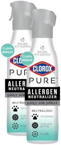 Clorox PURE Allergen Neutralizer Daily Air Spray, Clean Breeze, 8 Ounces (Pack of 2) by Clorox