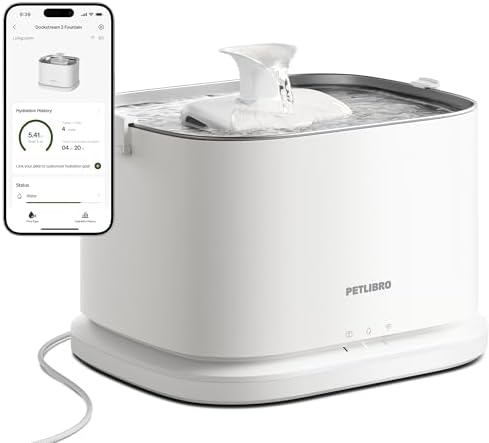 PETLIBRO Upgrade Cat Water Fountain Stainless Steel Tray, Dockstream 2 Cat Fountain Indoor, 3L/101oz Auto Cat Fountains for Drinking, App Monitoring Pet Water Fountain Dog, 5G WiFi Cat Water Dispenser by Unknown