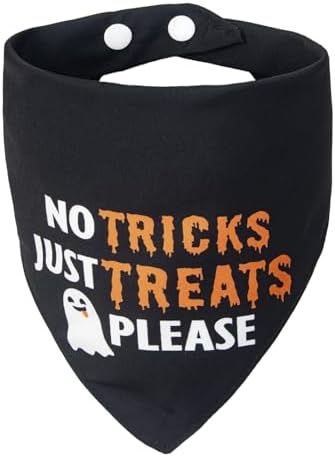 Halloween Dog Bandanas No Tricks Just Treats Costumes for Small Pet by ICEMOOD