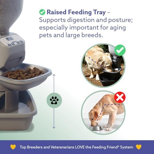 Feeding Friend® Automatic Dog & Cat Food Feeder with Water Dispenser, Portion Control, OLED Display, Anti-Jam Design, Battery Operated, for Pets 4–15 lb, Taupe - Image 5