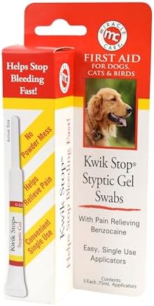 Miracle Care Kwik Stop Styptic Gel Swabs for Dogs, Cats, and Birds, 3 Count by MiracleCare