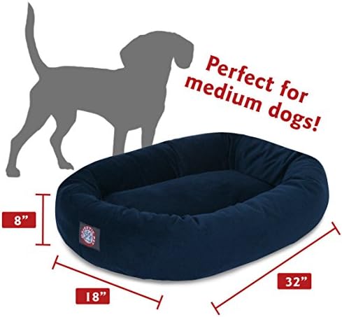 Majestic Pet Suede Calming Dog Bed, 32 Inch Medium, Round, Washable, Navy - Image 3