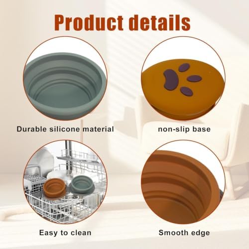 2-in-1 Collapsible Dog Travel Bowl Portable Silicone Carabiner - Image 5