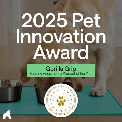 GORILLA GRIP Dog Food Mat, 100% Waterproof Silicone, 32x24 Turquoise - Image 6