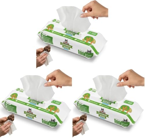 Pogi's Dog Grooming Wipes for Paws & Butt, Fragrance Free, 100 Wipes (Pack of 3) by PogisPetSupplies
