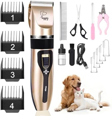 Dog Clippers for Grooming, Low Noise, Electric Quiet, Adjustable Clipper Comb for Dog Grooming Kit, cat Supplies Pet Hair Clippers Grooming kit for Dogs at Home by Unknown