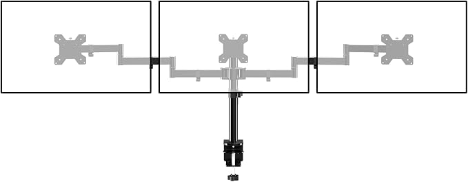 Suptek Triple LED LCD Monitor Desk Mount Heavy Duty Fully Adjustable Stand for 3 / Three Screens up to 27 inch (MD6463) by suptek