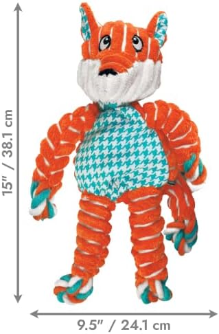 KONG Floppy Knots Rope and Plush Dog Toy, Fox, Medium/Large - Image 6