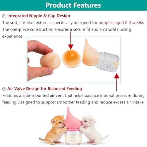 Puppy Bottles for Nursing，Kitten Bottles for Nursing，Pet Feeding Bottle，(Yellow - 20ml) - Image 3