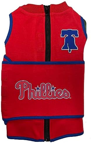 MLB Philadelphia Phillies Dog Anxiety Shirt Calming Soothing Vest for Dogs Cats with Anxiety, Fears, Fireworks, Loud Noises, Dark, Lonely Keeps Dogs Calm Feeling Safe, Relaxing Jacket, Small - Image 2