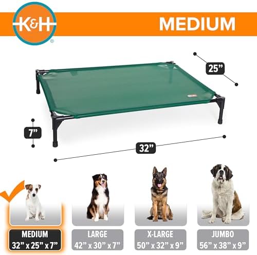 K&H Outdoor Elevated Dog Bed for Small & Medium Pets, Green, Medium 32x25in - Image 4